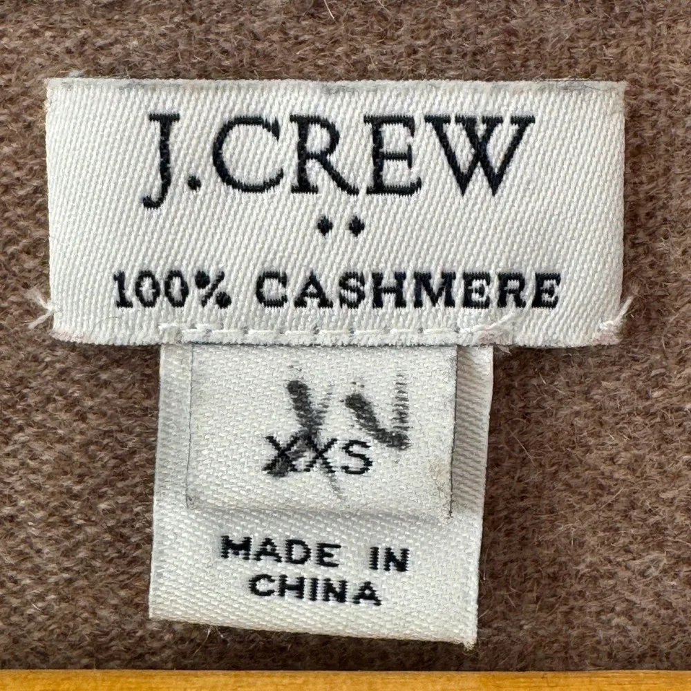 J.Crew 100% Cashmere V-Neck Sweater Women's XXS Brown Classic Soft Knit Pullover